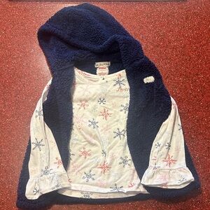 Levi’s Navy Blue Hooded vest with Snowflake Print Shirt